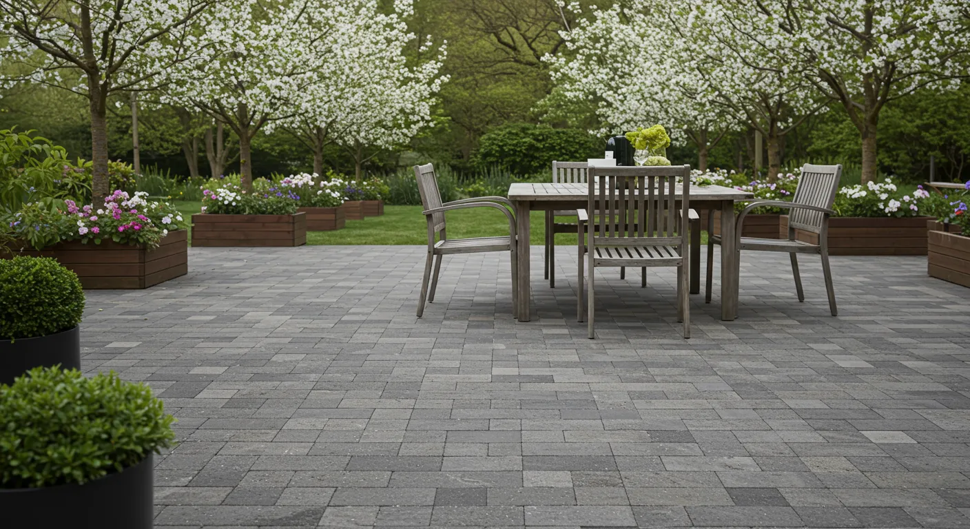Modern Grey Brick Patio Modern Grey Brick Patio