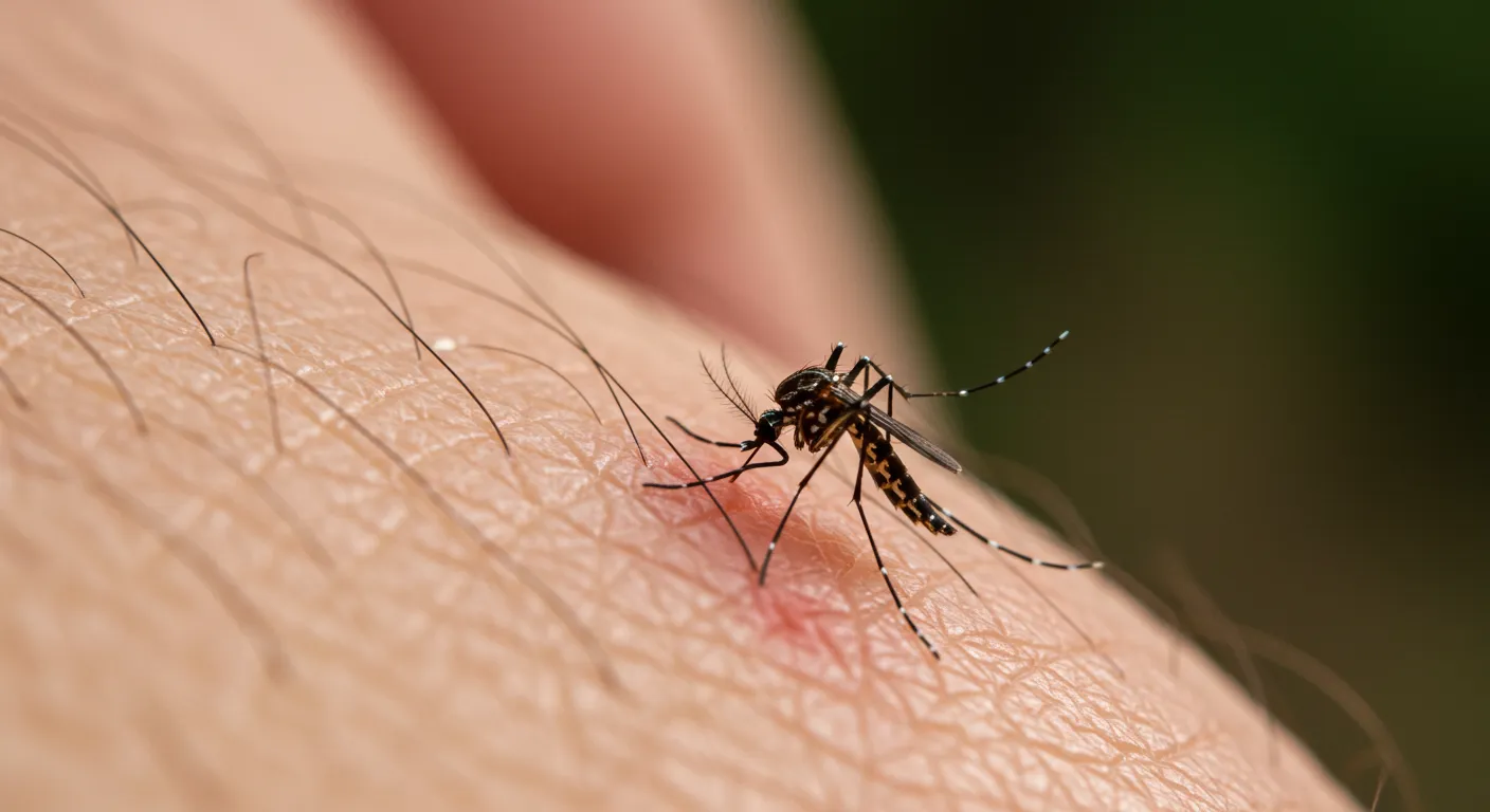 Mosquito Biting On Human Hand Mosquito Biting On Human Hand