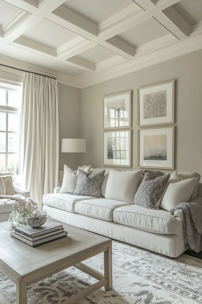 Oatmeal, Tan, or Greige Linen Curtains for Warm Gray Walls