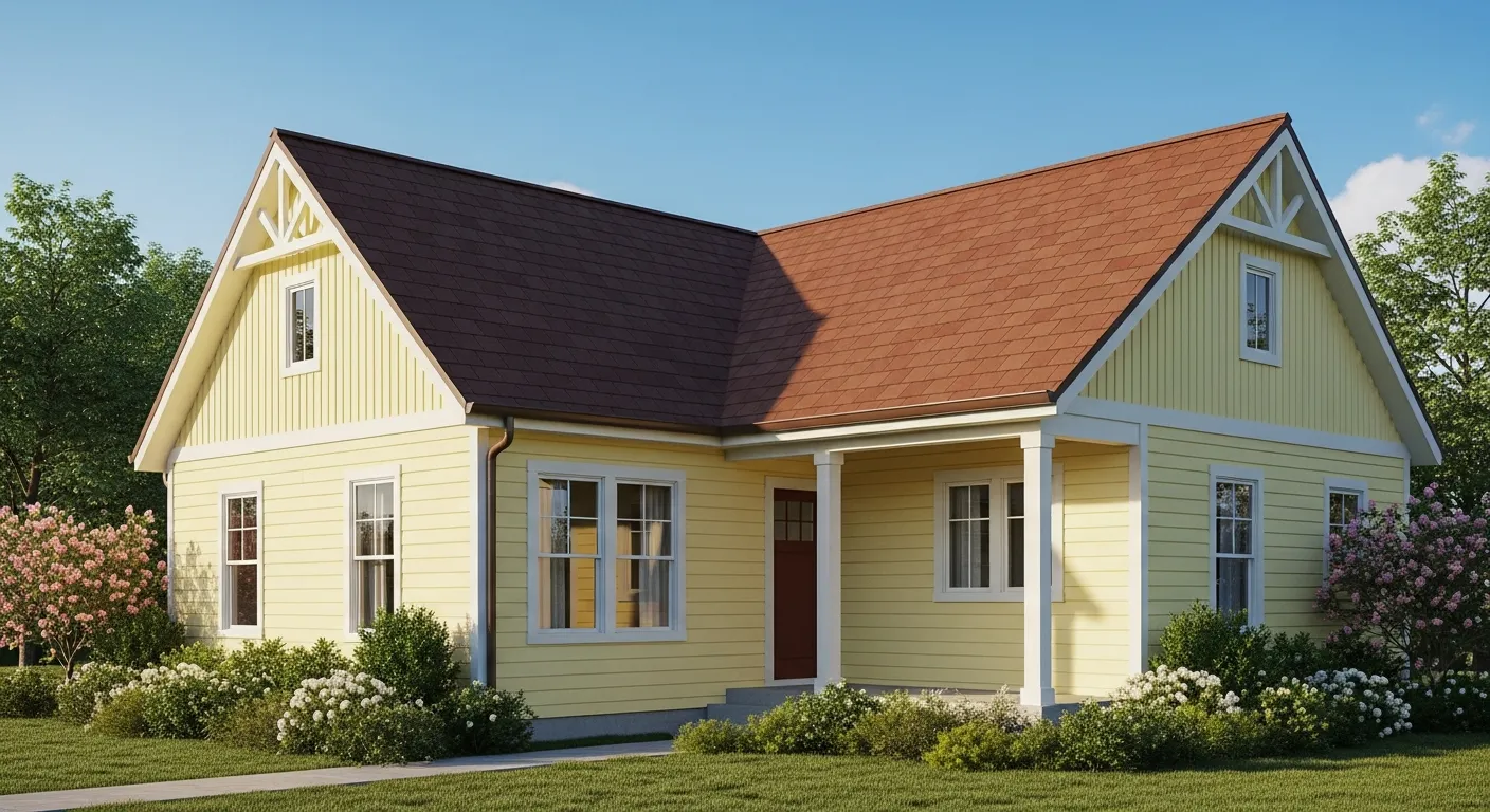 Pair Up Warm Brown Roof With Pale Yellow
