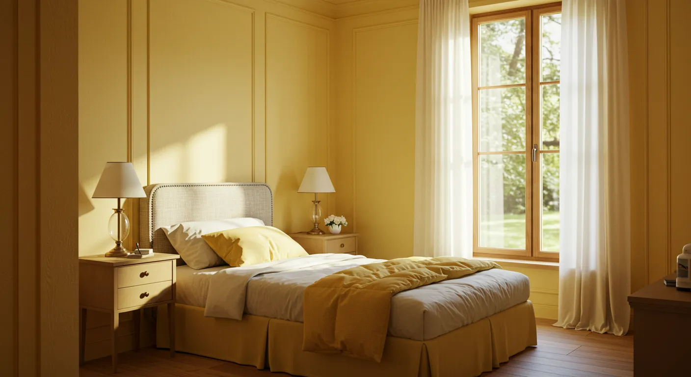 Pastel Yellow Walls With Classical Pine Wood Trim Pastel Yellow Walls With Classical Pine Wood Trim