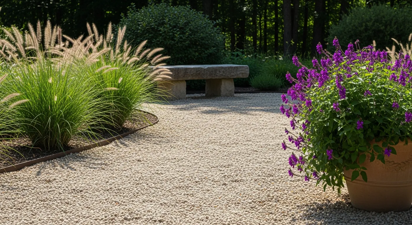 A Meticulously Maintained Light Beige Pea Gravel 