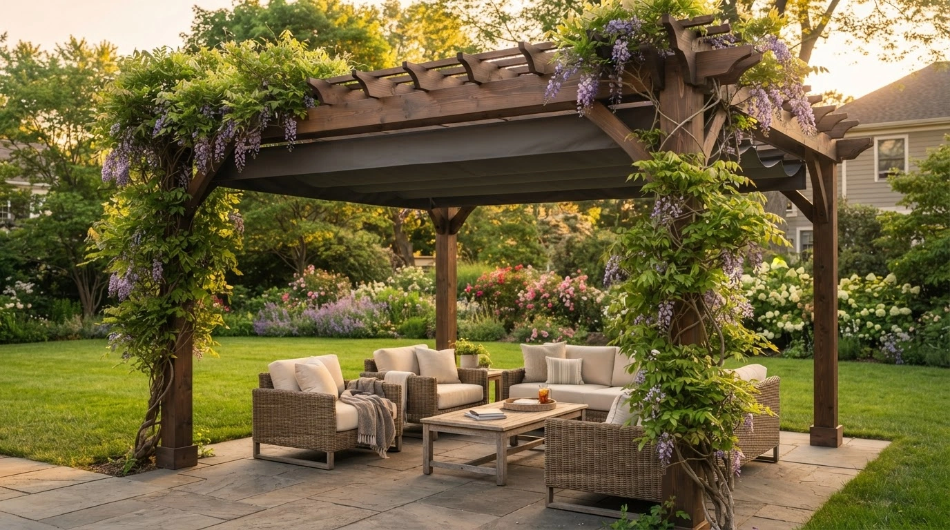 Pergola in the backyard