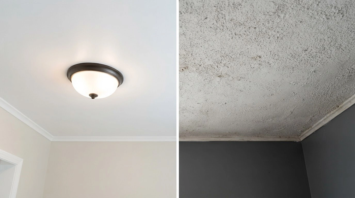 Meticulously Split Vertically Into Two Distinct Panels, Showcasing a Dramatic Home Renovation Contrast