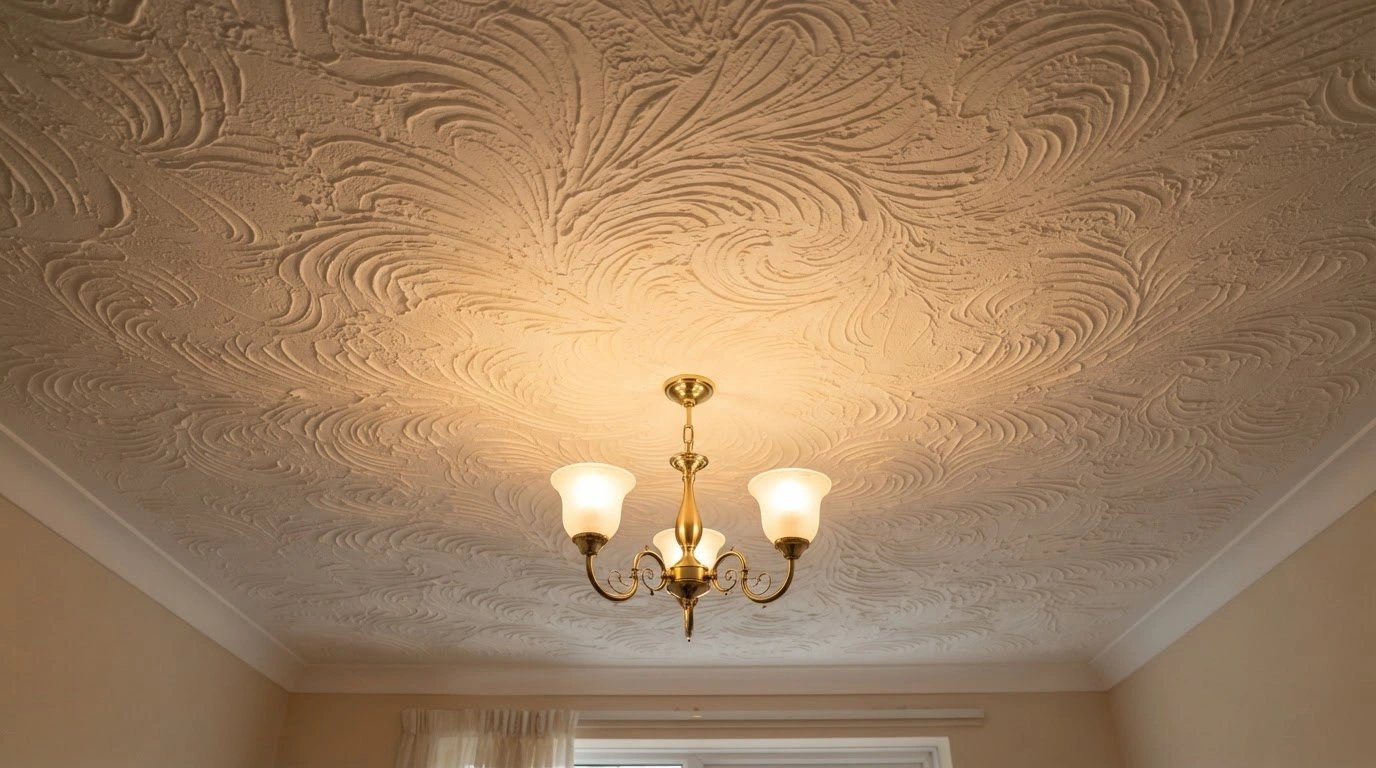 The Ceiling is Painted in a Warm Off-white or Light Cream Color