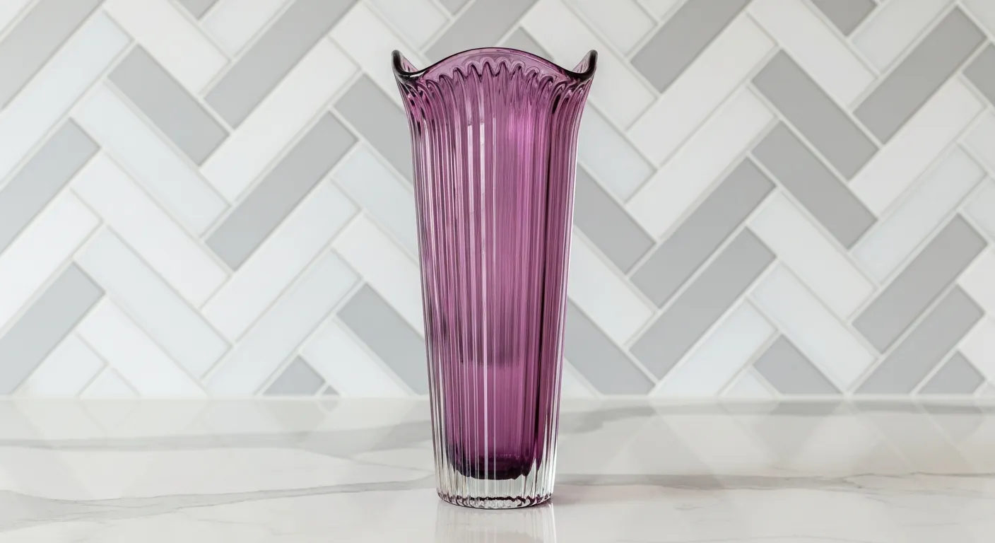 Purple Amethyst Swung Vase by L.E. Smith