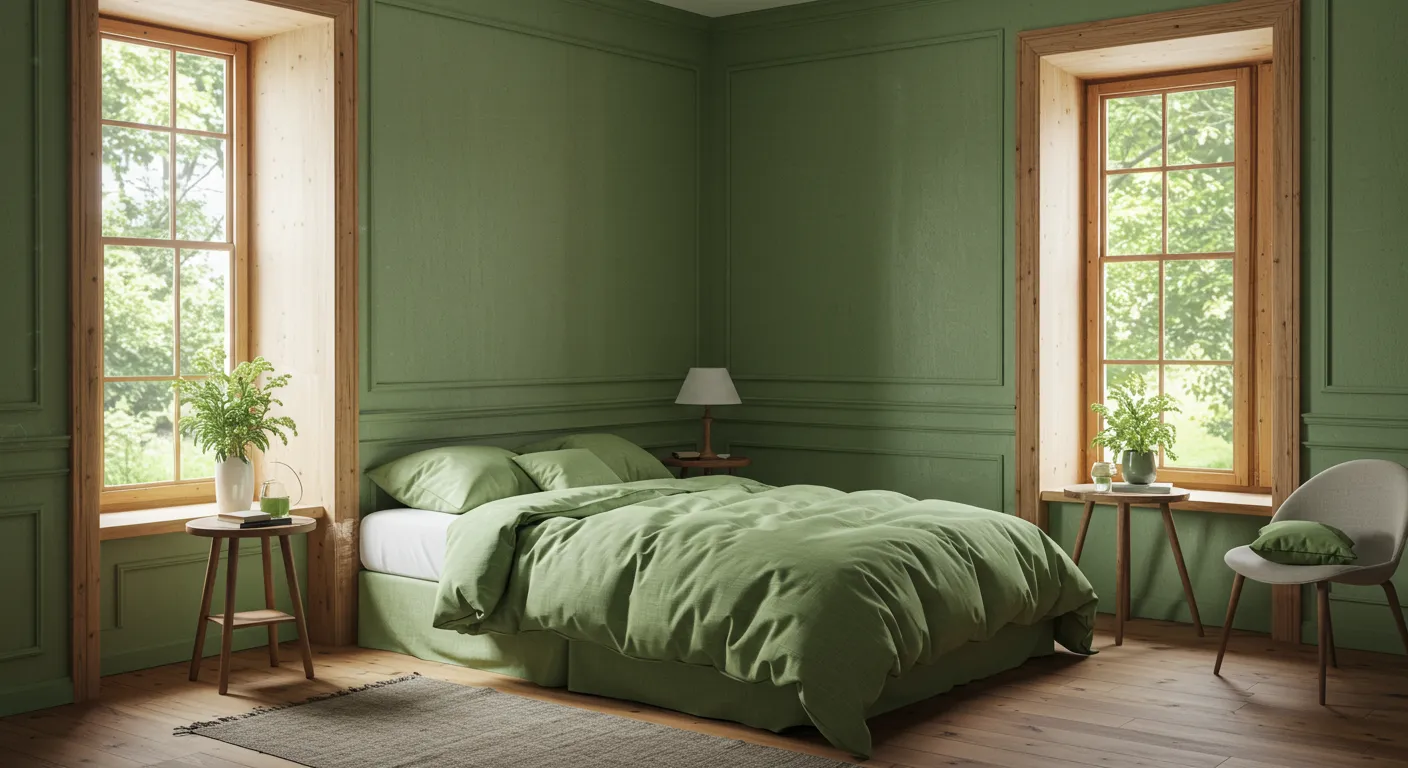 Sage Green Walls With Classical Pine Wood Trim Sage Green Walls With Classical Pine Wood Trim