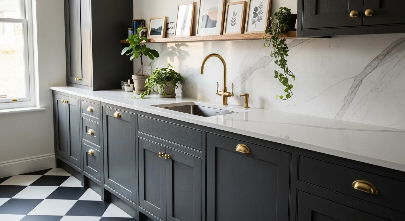 Small Graceful Black Kitchen Cabinet Small Graceful Black Kitchen Cabinet