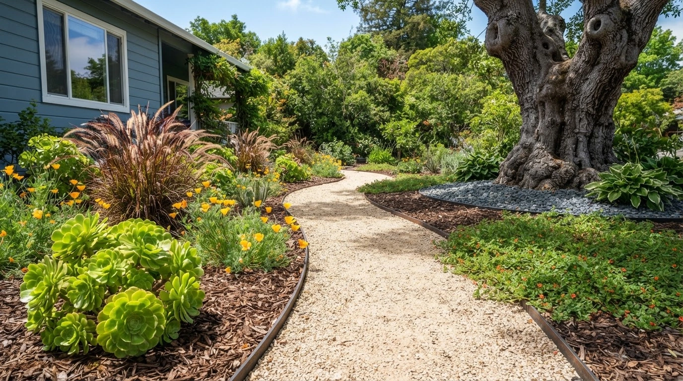 A Gently Curving Pathway, Made of Finely Crushed, Light Beige Gravel