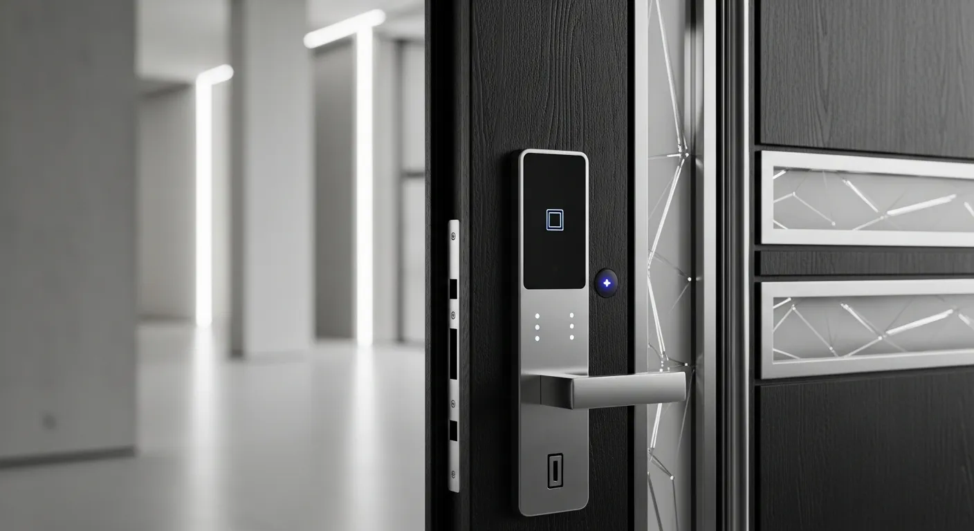 The Door Showcases a Substantial, Multi-layered Construction Hinting at Superior Acoustic and Thermal Insulation