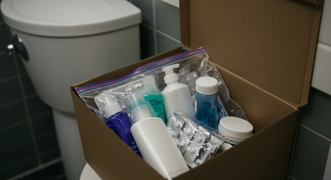 Travel Toiletries Being Packed Travel Toiletries Being Packed