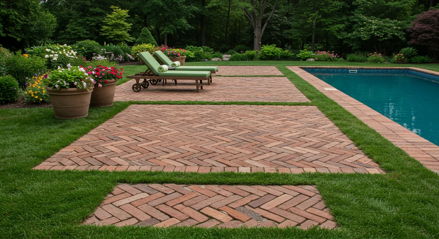 Trimmed Brick Pool Patio Trimmed Brick Pool Patio