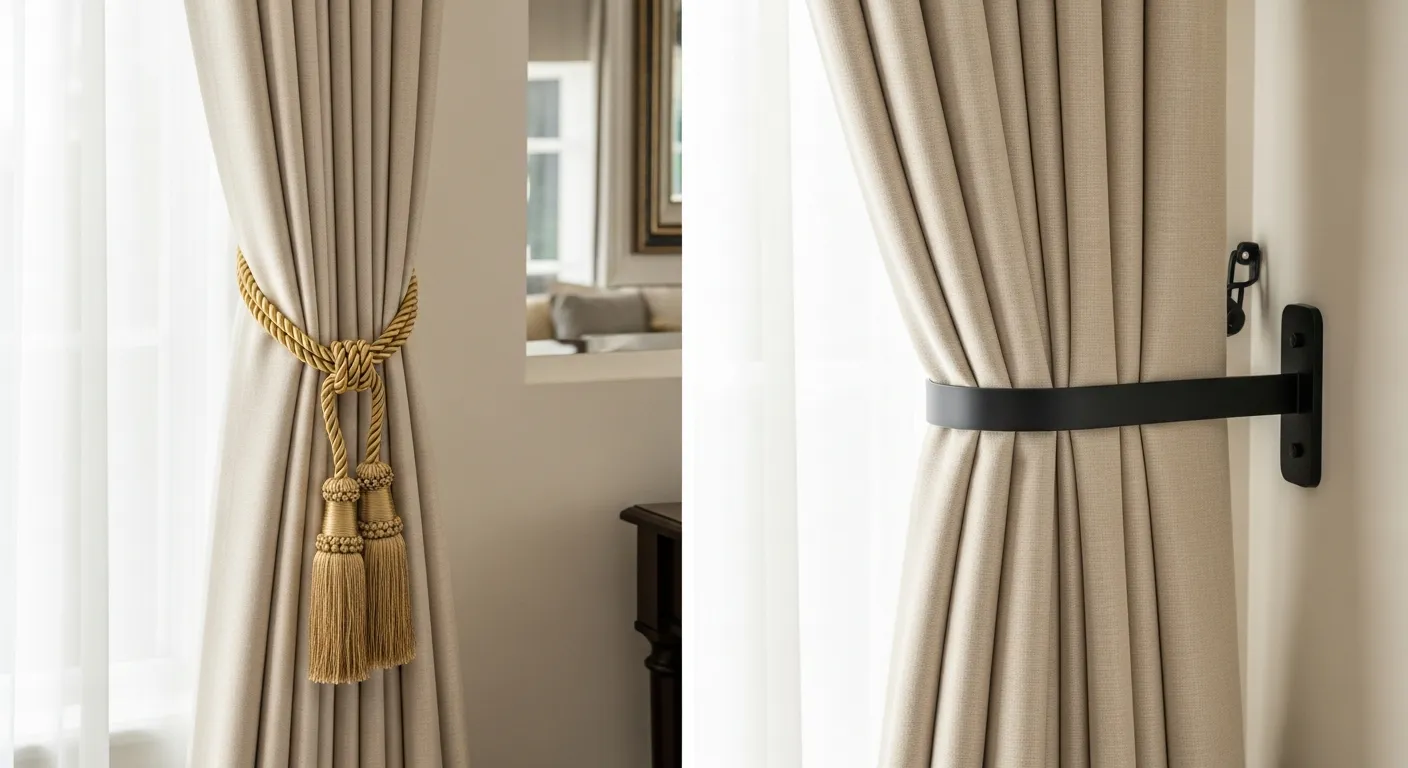 Two Distinct Methods of Holding Curtains