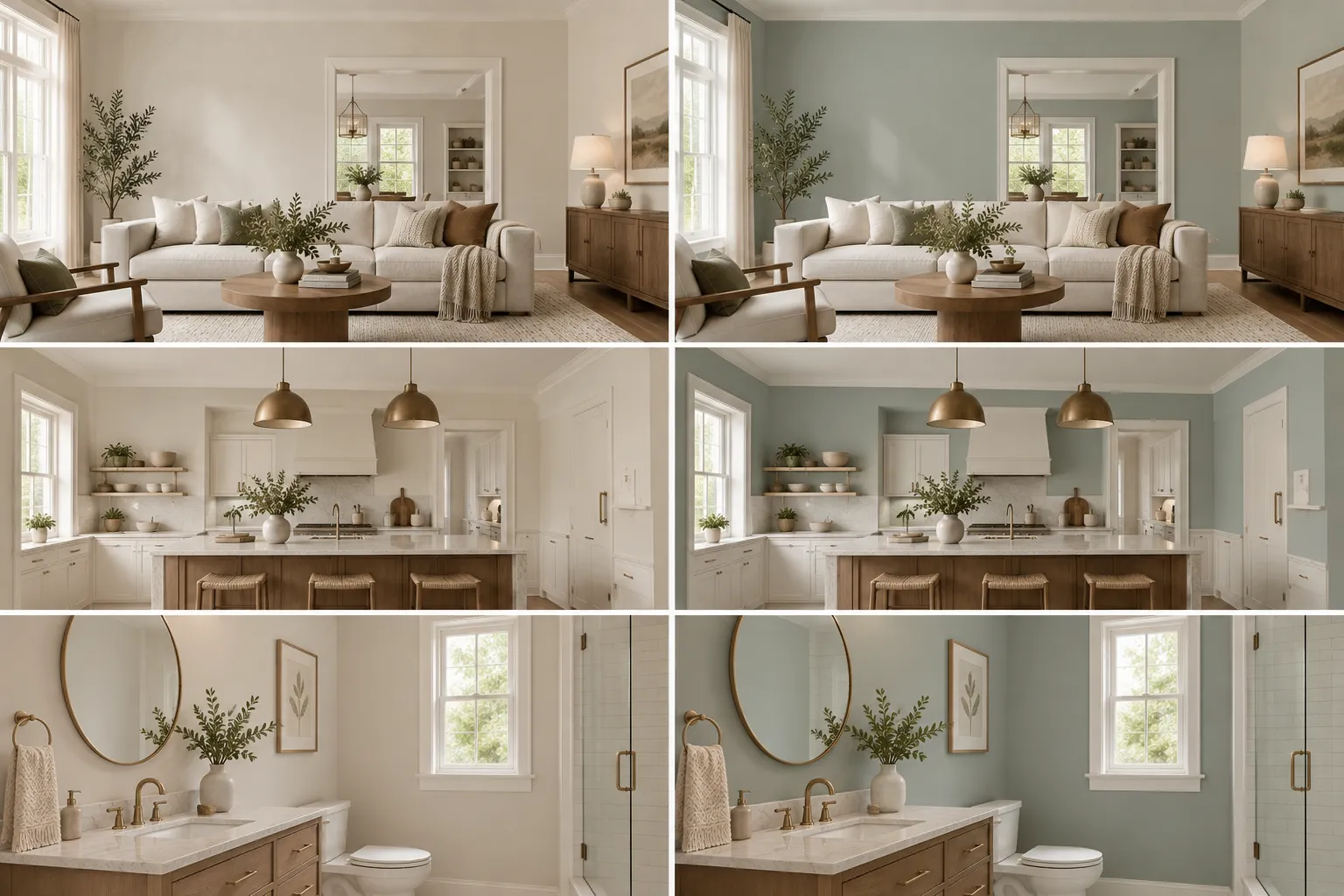 A Sophisticated Contemporary Interior Space, Meticulously Lit to Showcase Paint Colors