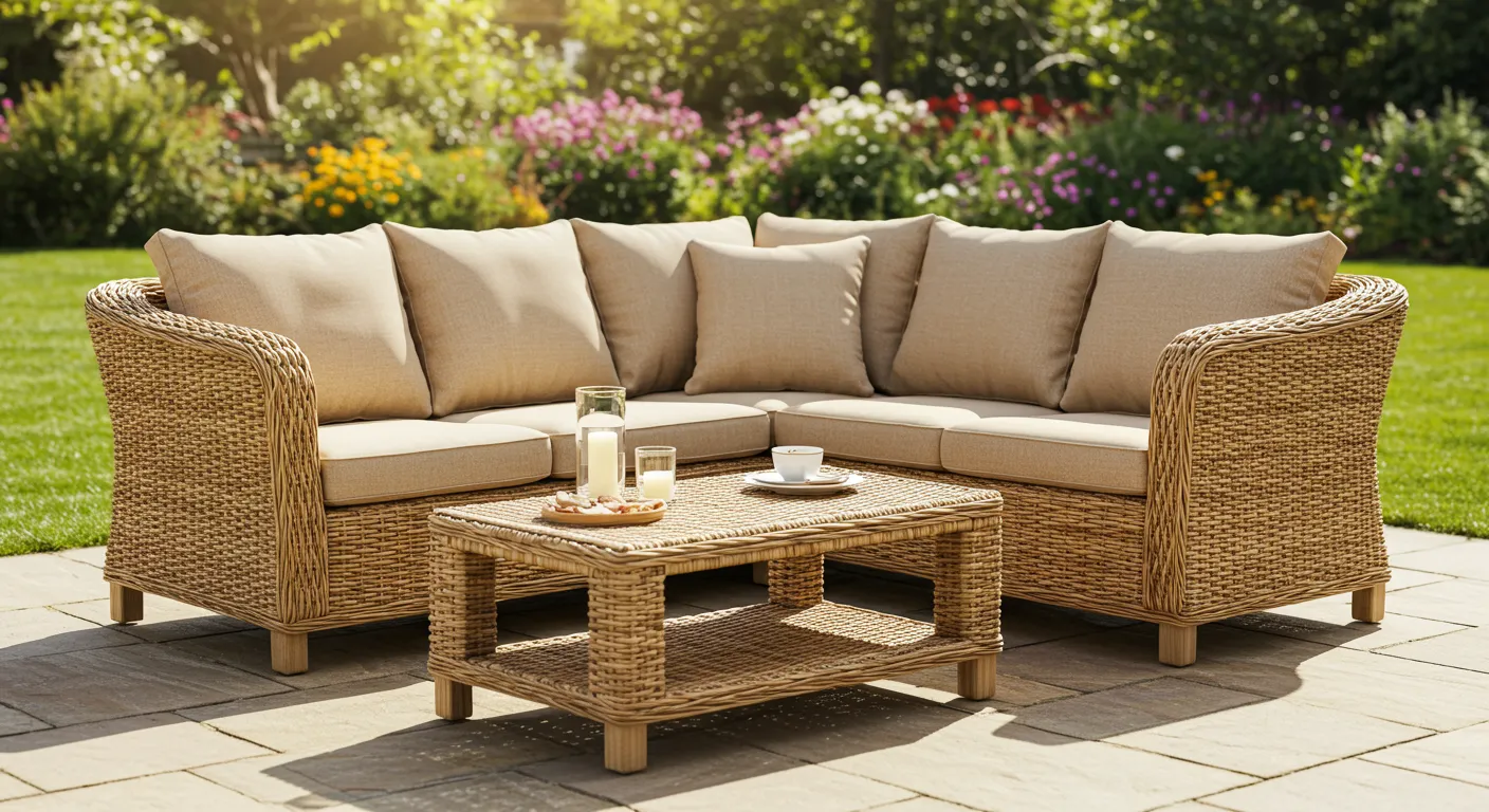 Wicker Sofa Set Placed Outdoor Wicker Sofa Set Placed Outdoor