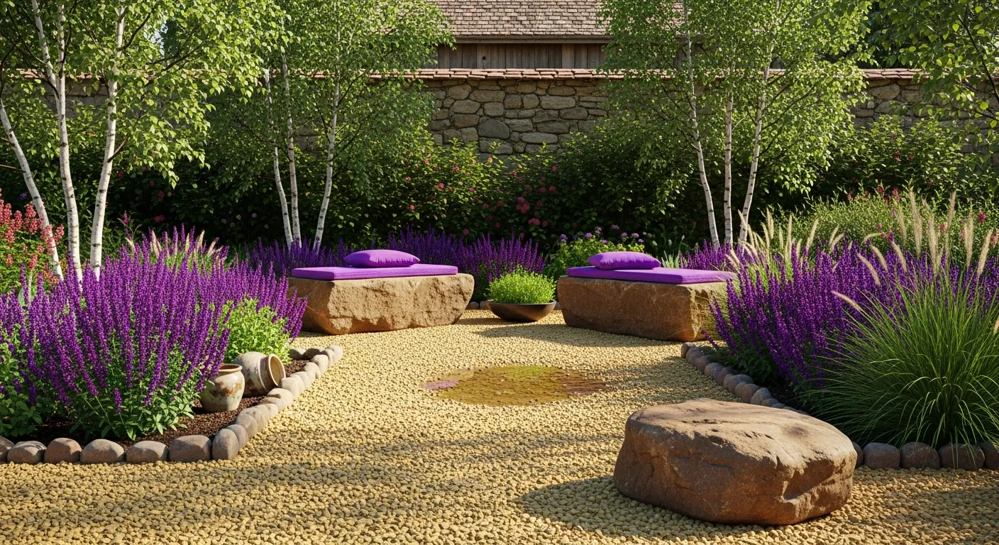 The Ground is Covered With Light Yellow-tan Gravel, Composed of Small, Irregular Pebbles