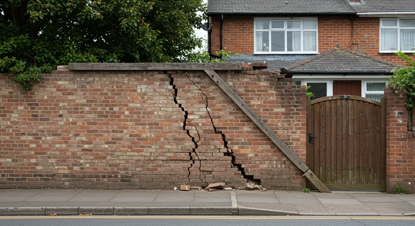 Wall Tilting Towards the Road Wall Tilting Towards the Road