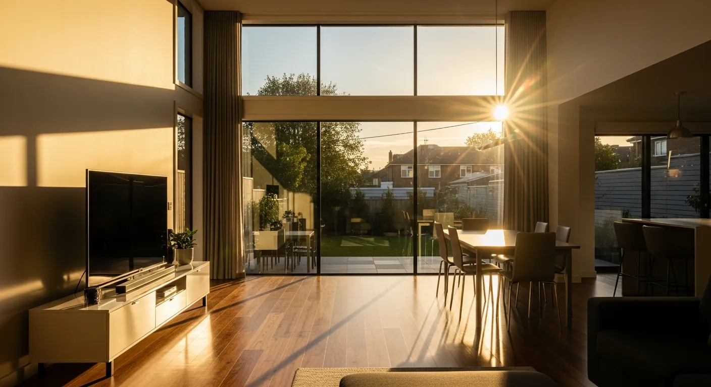 sunlight shining from the window