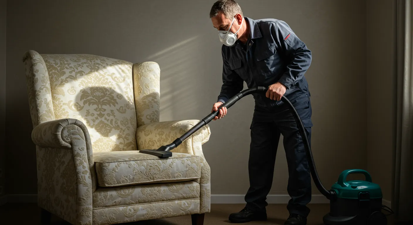 A Person is Vacuuming the Chair A Person is Vacuuming the Chair