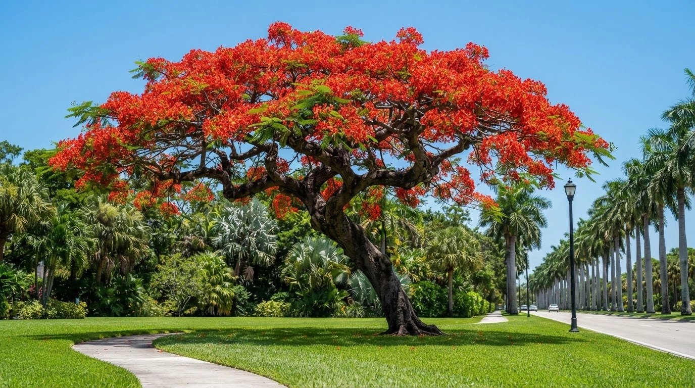 Large Tree With Orange Flowers