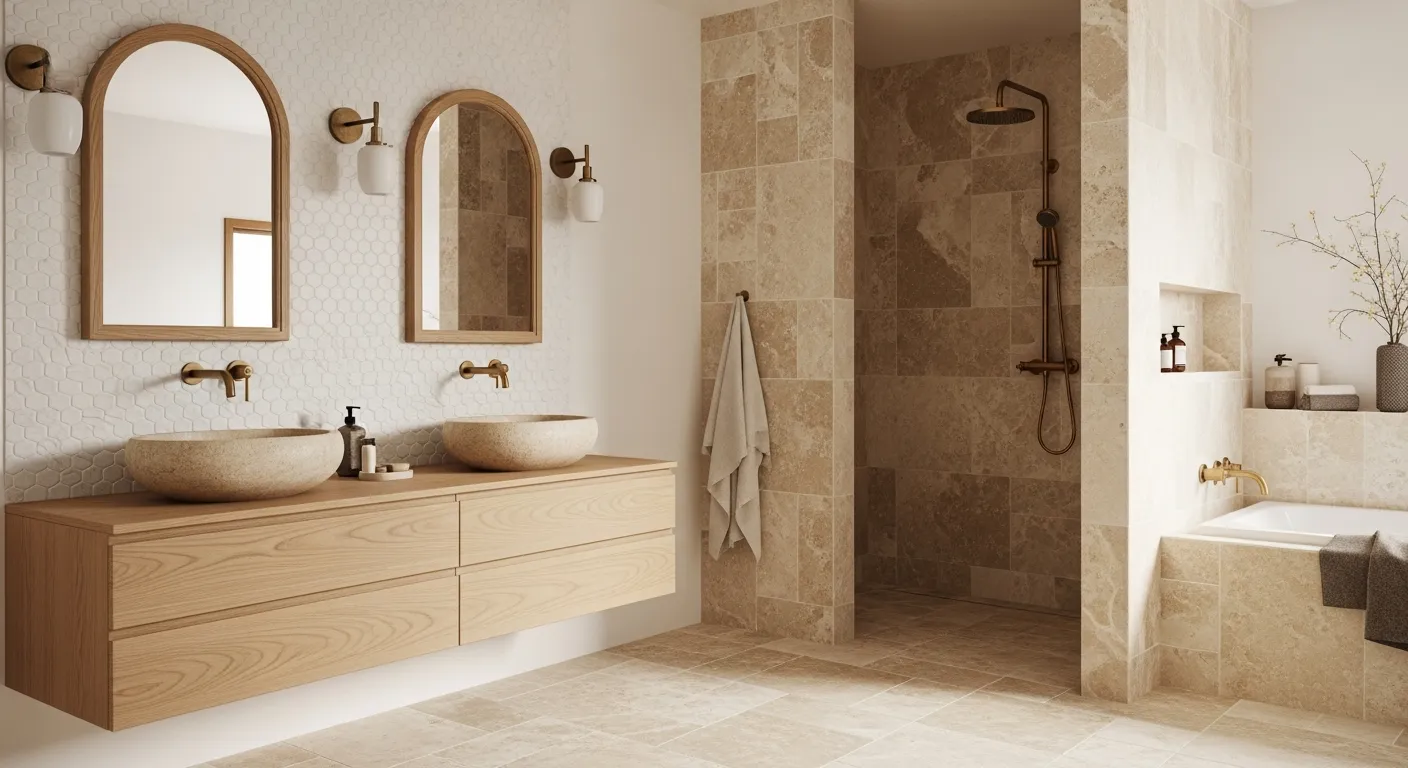 Warm Neutral Bathroom Tiles