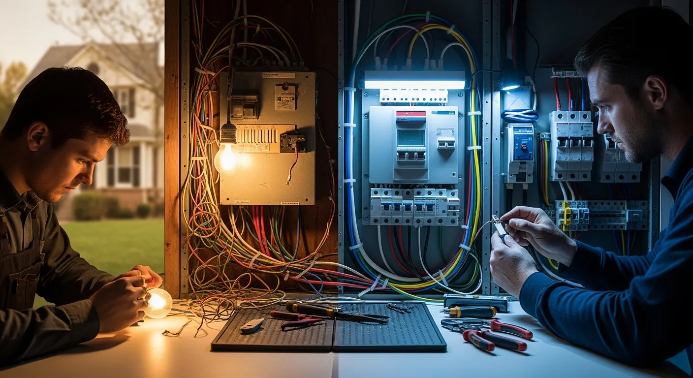 electrician fixing wiring in Homes and Commercial Buildings