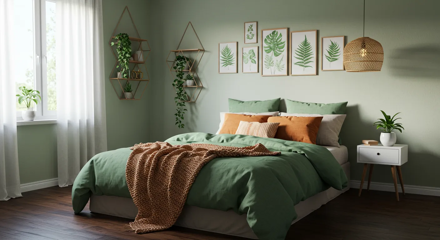 A green bedroom